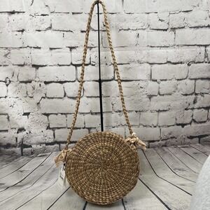FaithFul The Brand Shelby Woven Straw Crossbody Bag New With Tags‎ Natural